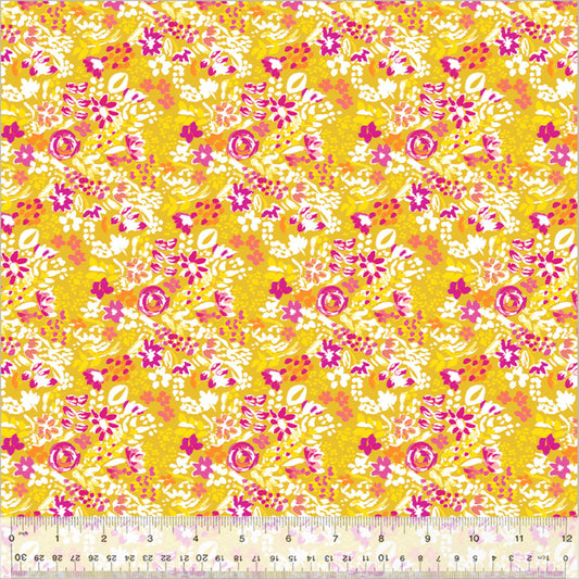 Joanna Yellow West Palm Beach Jennifer Paganelli Windham Fabrics 100% Quilters Cotton Fabric Fetish