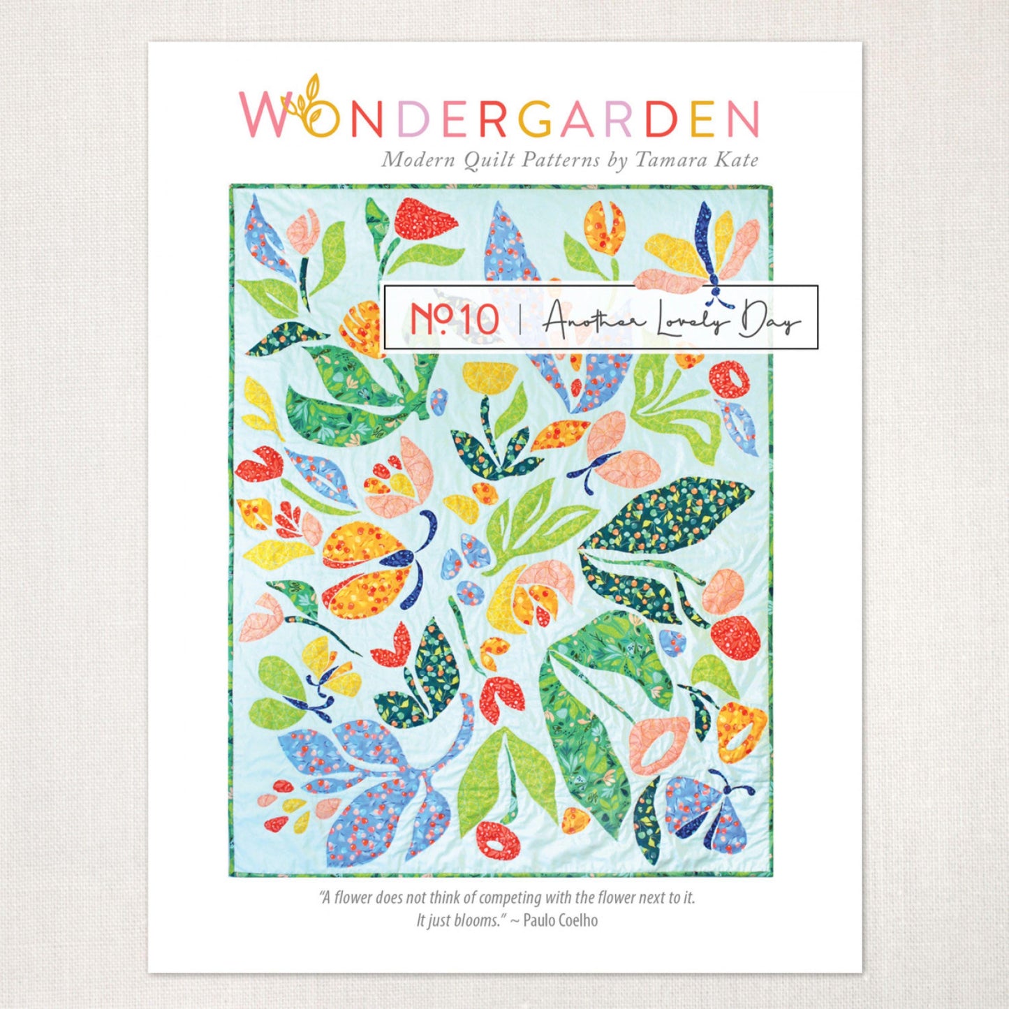 Another Lovely Day Quilt Pattern Wondergarden Modern Quilt Patterns by Tamara Kate - Raw Edge Applique