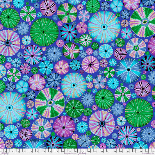 Urchin Blue Philip Jacobs Kaffe Fassett Collective August 2024 FreeSpirit Fabric PWPJ125 BLUE 100% Quilters Cotton Fabric Fetish