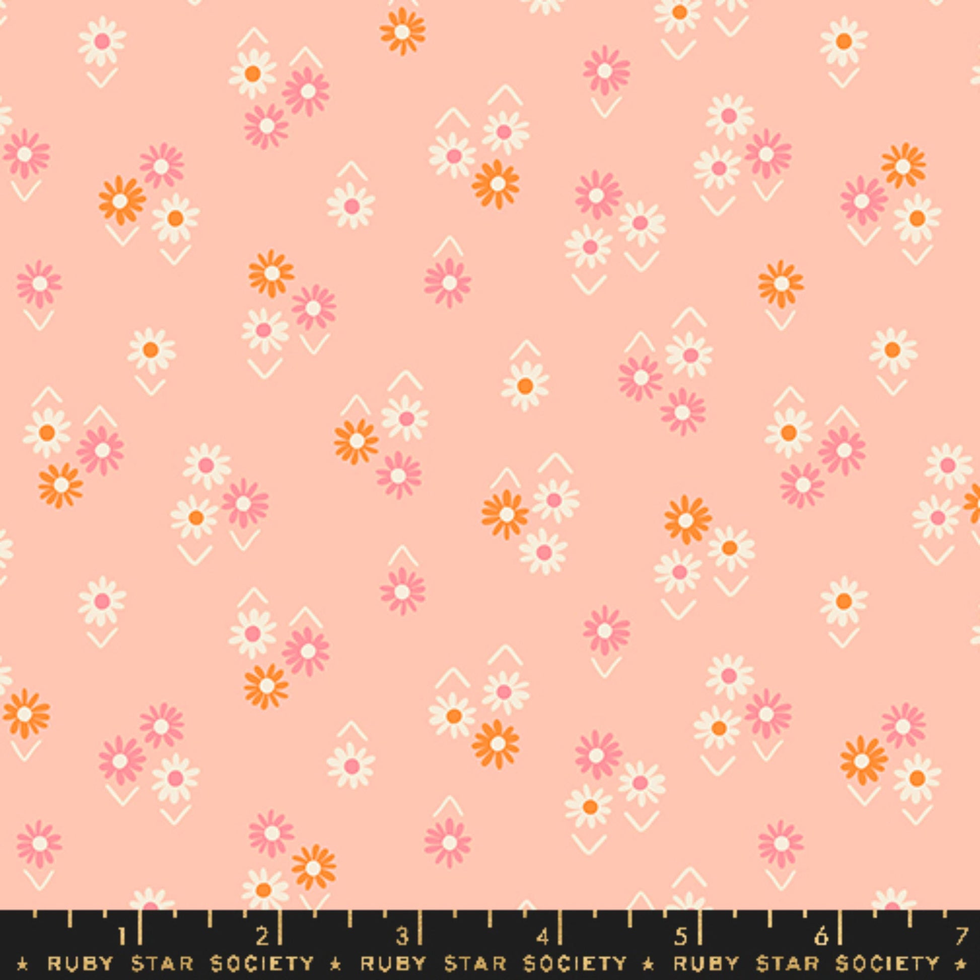 Baby Flowers Peach Juicy Melody Miller for Ruby Star Society and Moda Fabrics 100% Quilters Cotton RS0092 12 Fabric Fetish