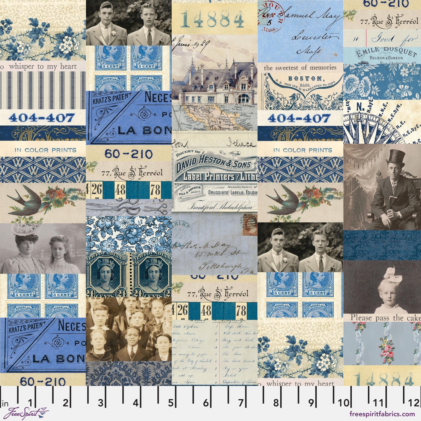 June - Palette Indigo -  10pc Fat Quarter or Half Yard Bundles- Eclectic Elements - Tim Holtz - FreeSpirit Fabrics