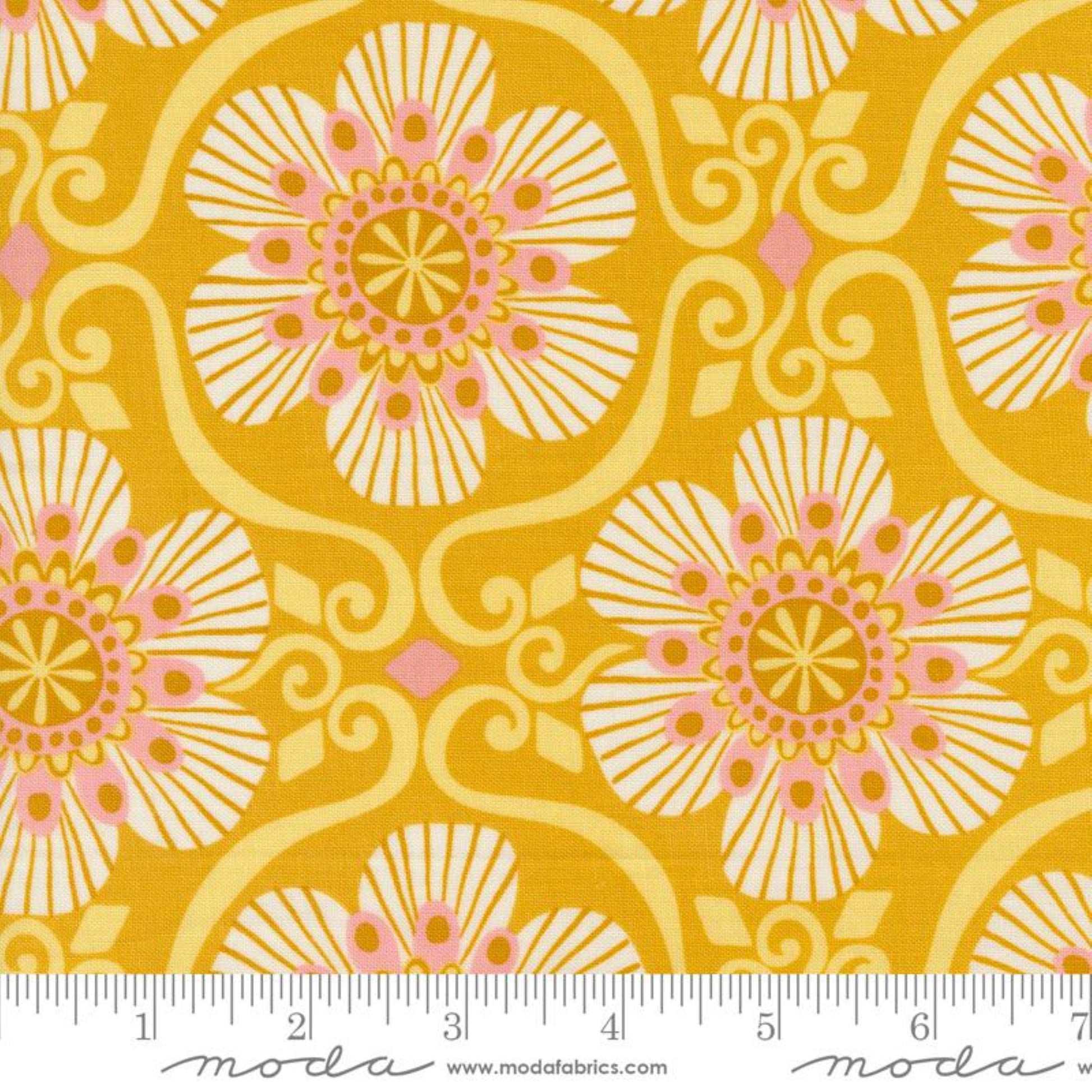 Barcelona Tumeric Tango Kate Spain Moda 100% Quilters Cotton 27334 18 Fabric Fetish