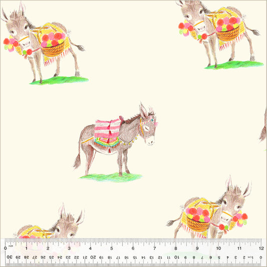 Burros Ivory Heather Ross By Hand Windham Fabrics Quilters Cotton Fabric Fetish