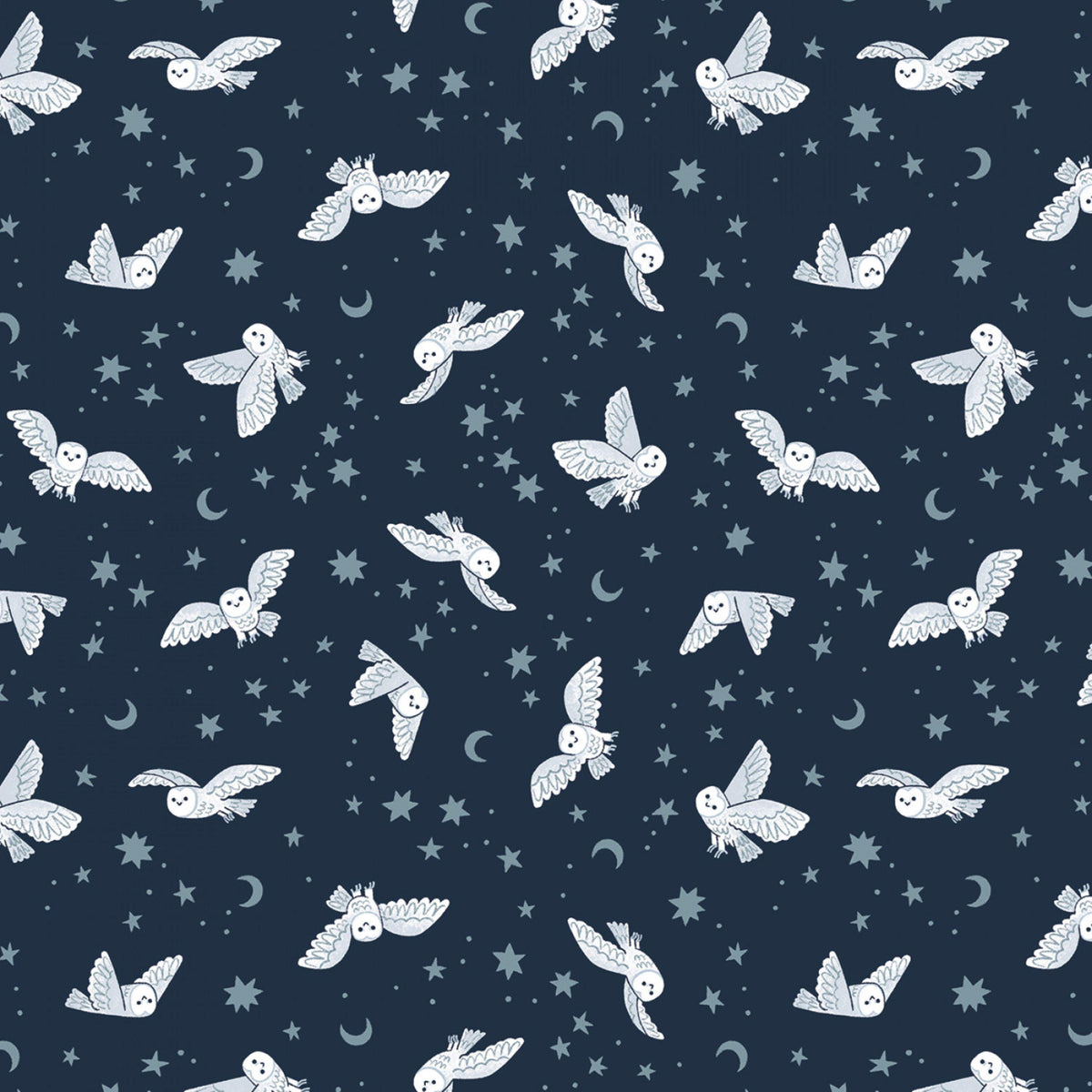 Night Owls Indigo Twilight Creatures Natalia Juan Abello Riley Blake Fabrics Fabric Fetish