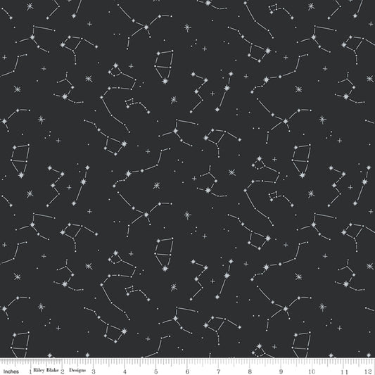 108" Constellation Black - Hoist the Sails - Citrus and Mint - Riley Blake Designs Fabric