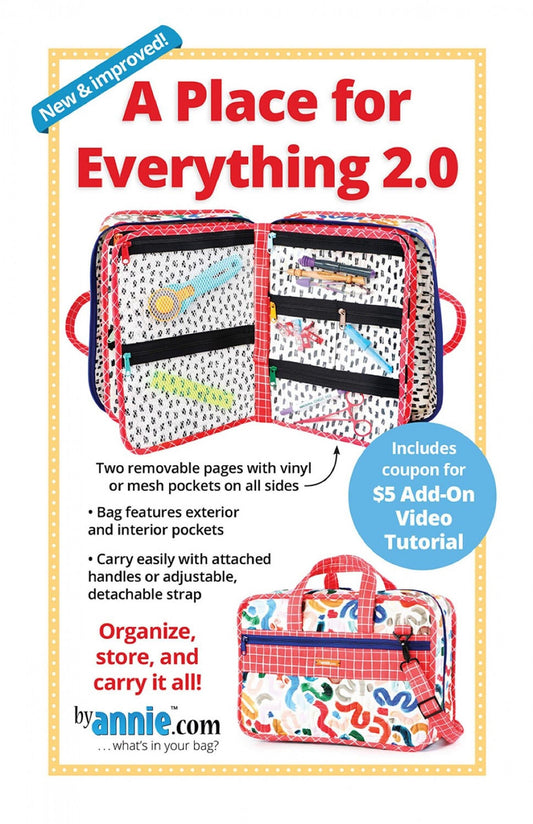 A Place for Everything 2.0 Sewing Pattern - By Annie  - Organized Storage Bag