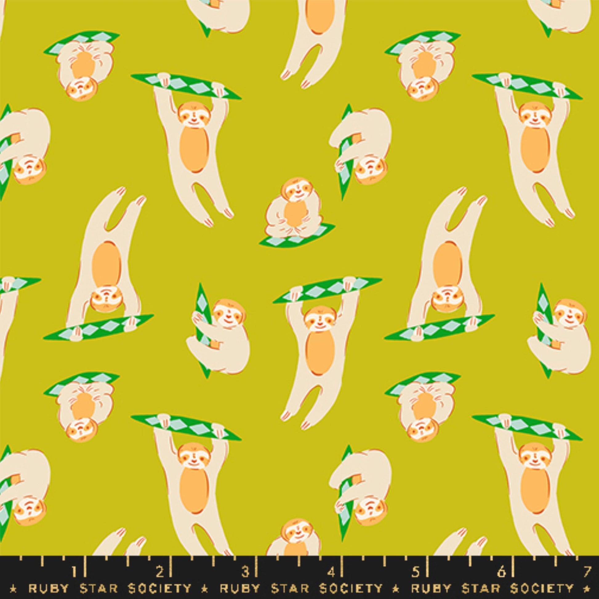 Sloths Pistachio Animal Animal Ruby Star Society and Moda Fabrics Fabric Fetish