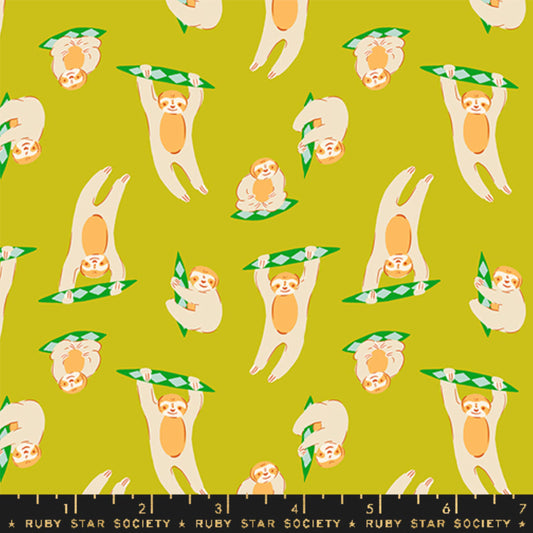 Sloths Pistachio Animal Animal Ruby Star Society and Moda Fabrics Fabric Fetish