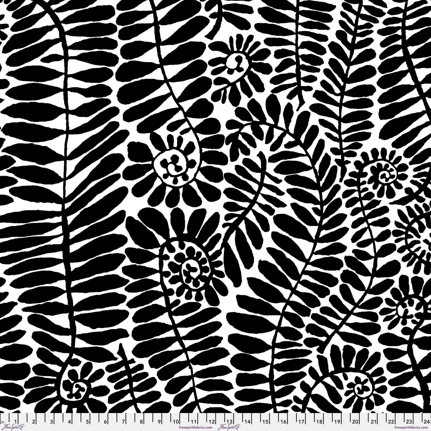 108" WIDEBACK Fronds Black Kaffe Fassett Collective February 2025 Fabric Fetish