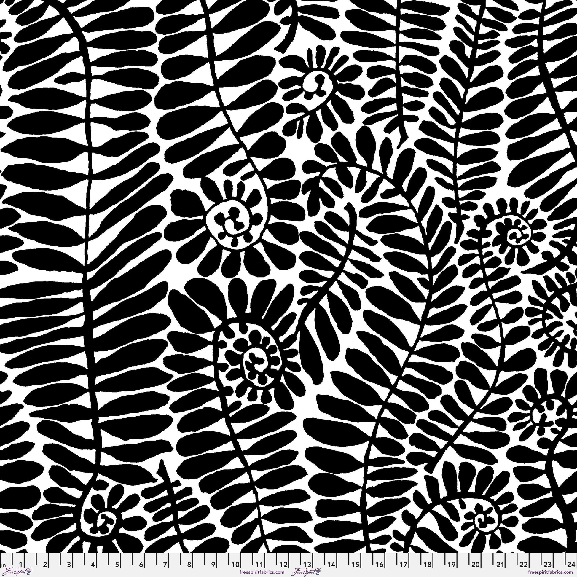 108" WIDEBACK Fronds Black Kaffe Fassett Collective February 2025 Fabric Fetish
