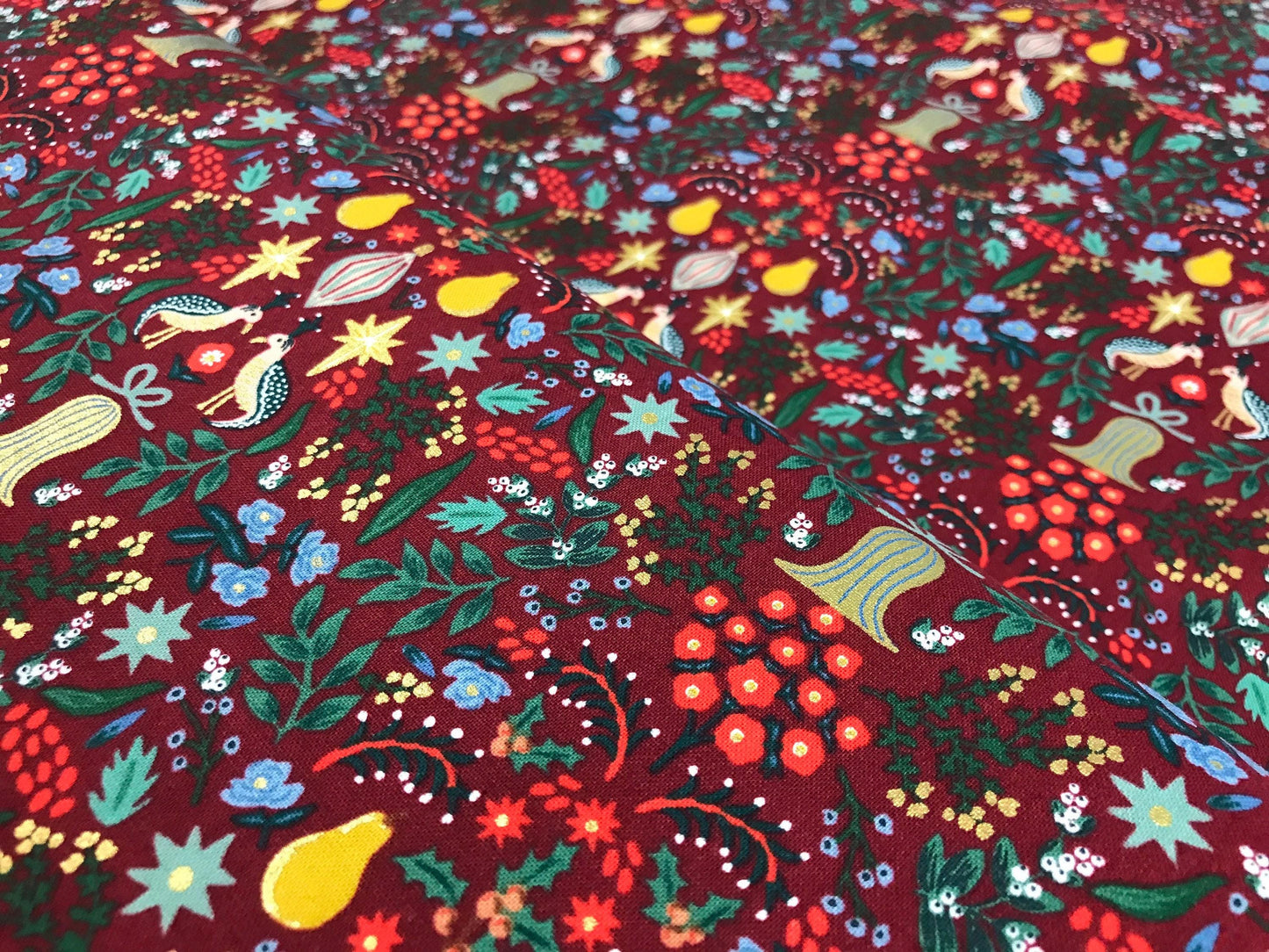 Partridge Berry METALLIC - Holiday Classics - Anna Bond Rifle Paper Co - Cotton + Steel