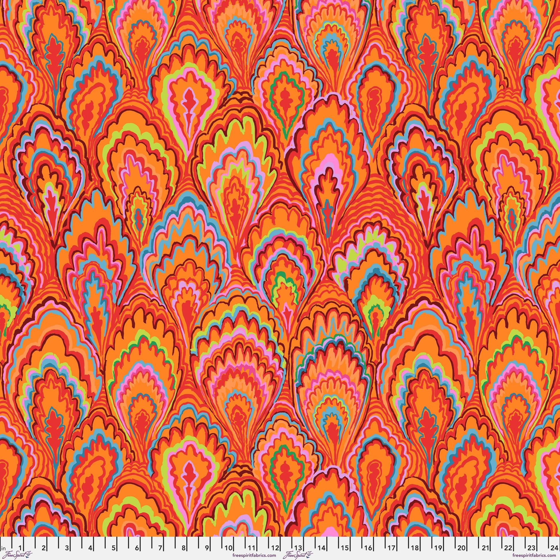 Marbled Scallops Red Kaffe Fassett Collective February 2025 Fabric Fetish
