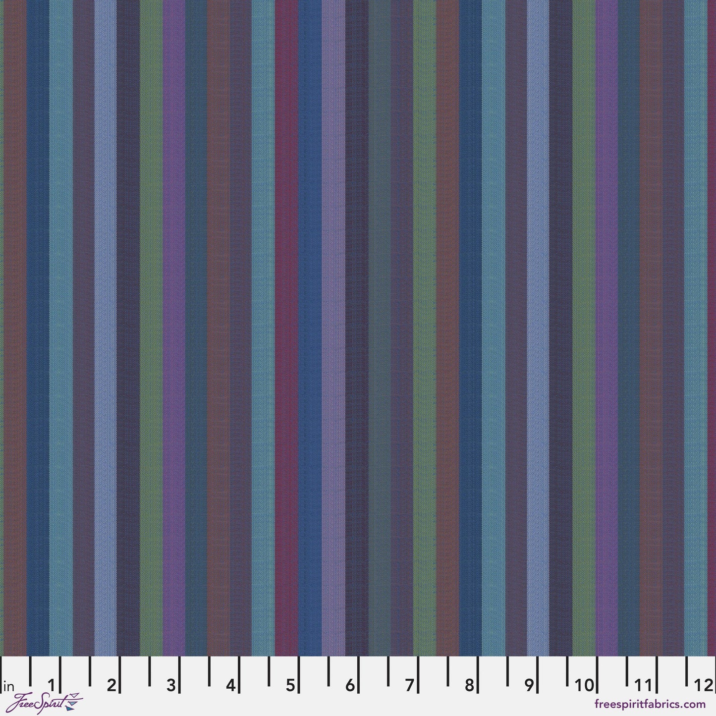 NARROW Stripe WOVEN Shot Cotton Blue Kaffe Fassett Collective Fabric Fetish