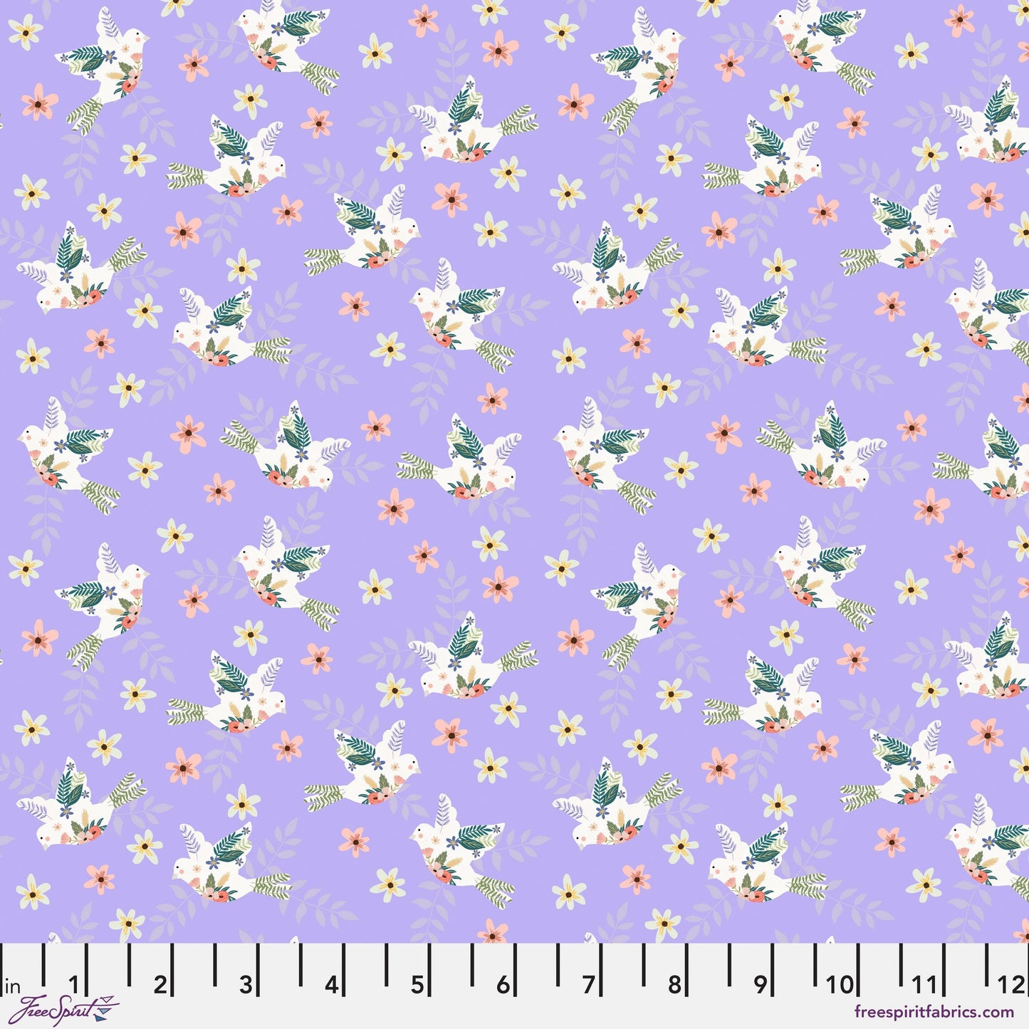 Whimsical Wings Lavender - Bloom! - Mia Charro - Freespirit Fabrics
