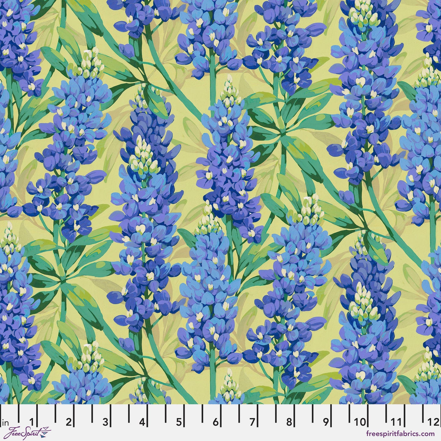 Bluebonnet Blue Nation of Flowers Martha Negley Freespirit Fabric Fabric Fetish