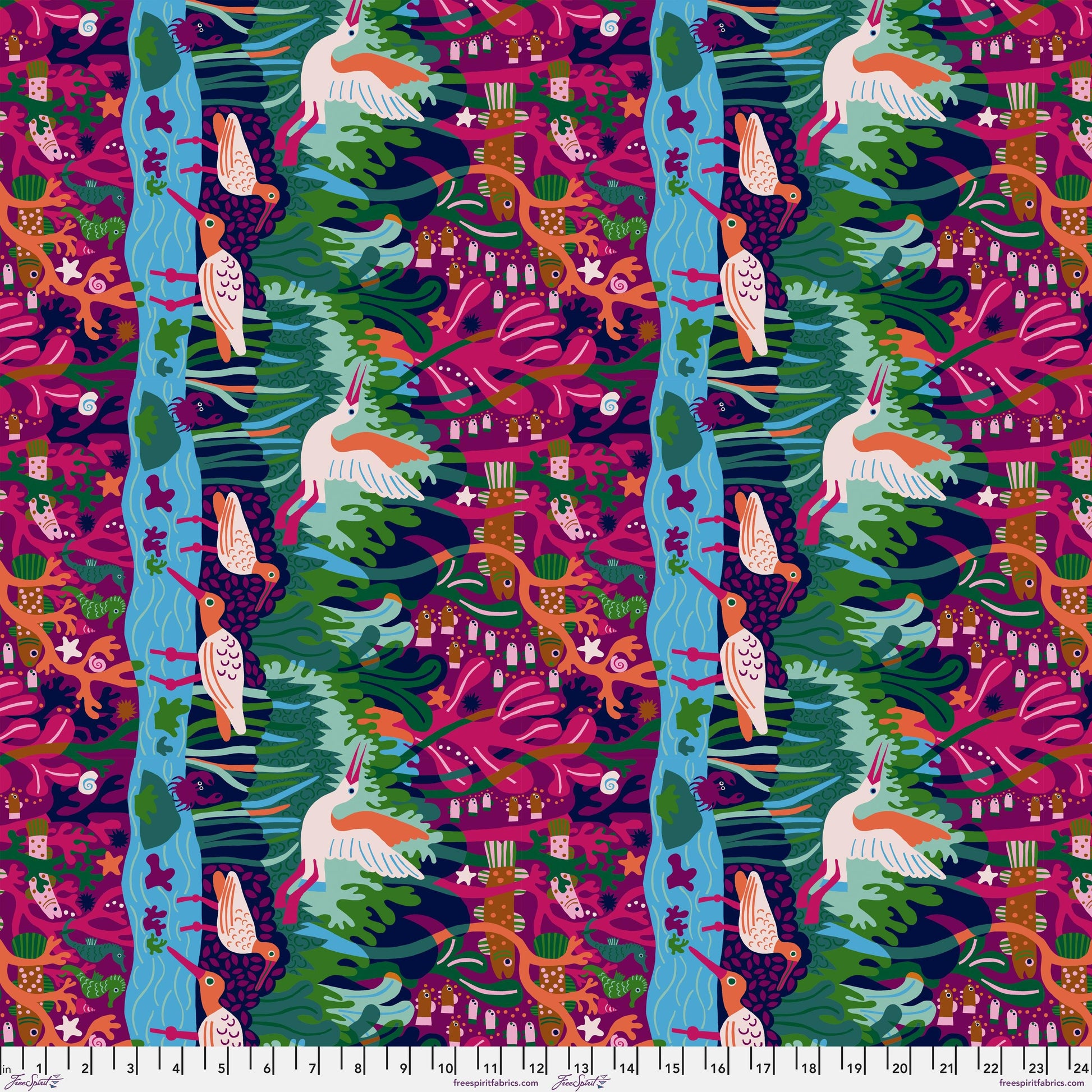 Cove Multi Rising Tide Monika Forsberg Freespirit Fabric Fabric Fetish