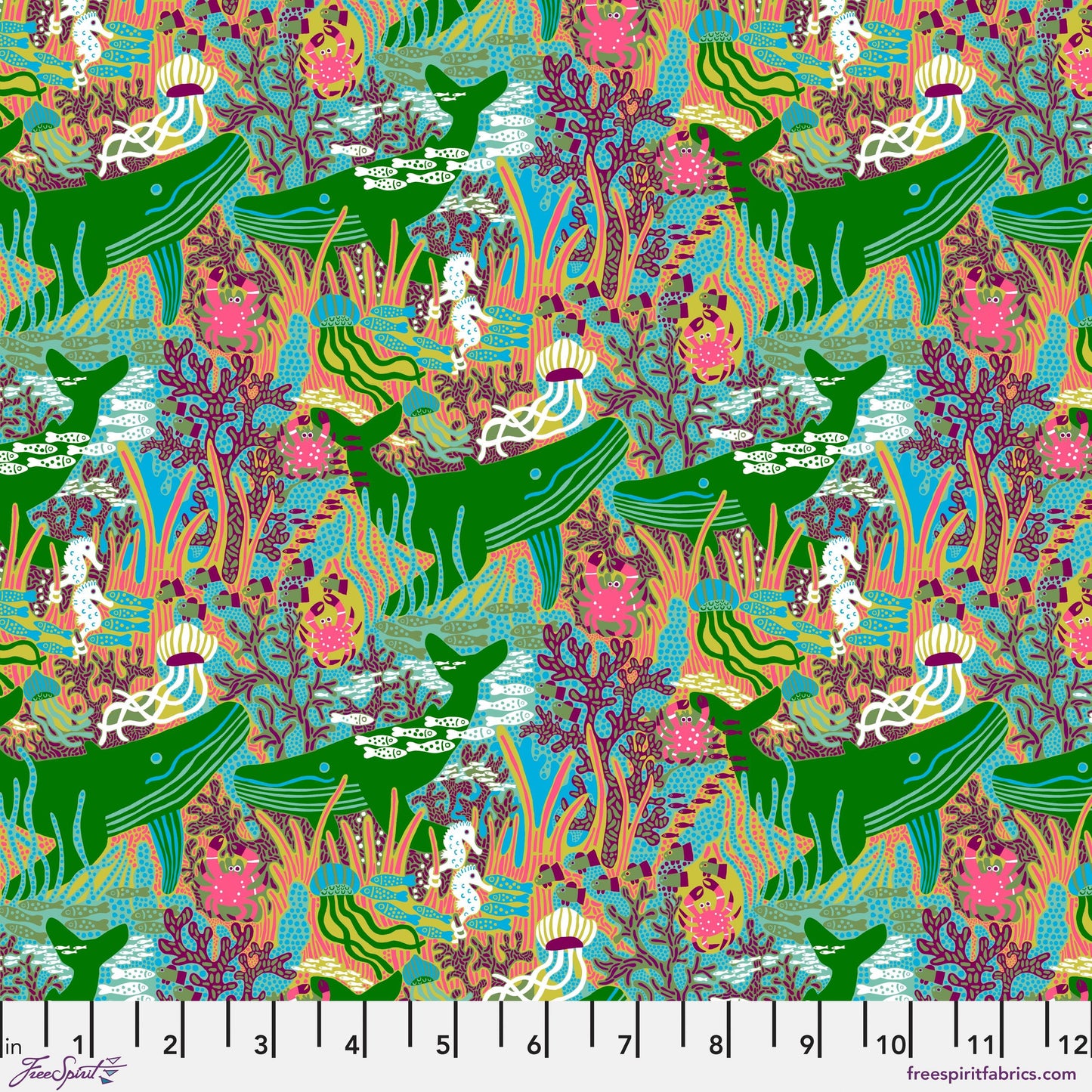 Currents Green Rising Tide Monika Forsberg Freespirit Fabric Fabric Fetish