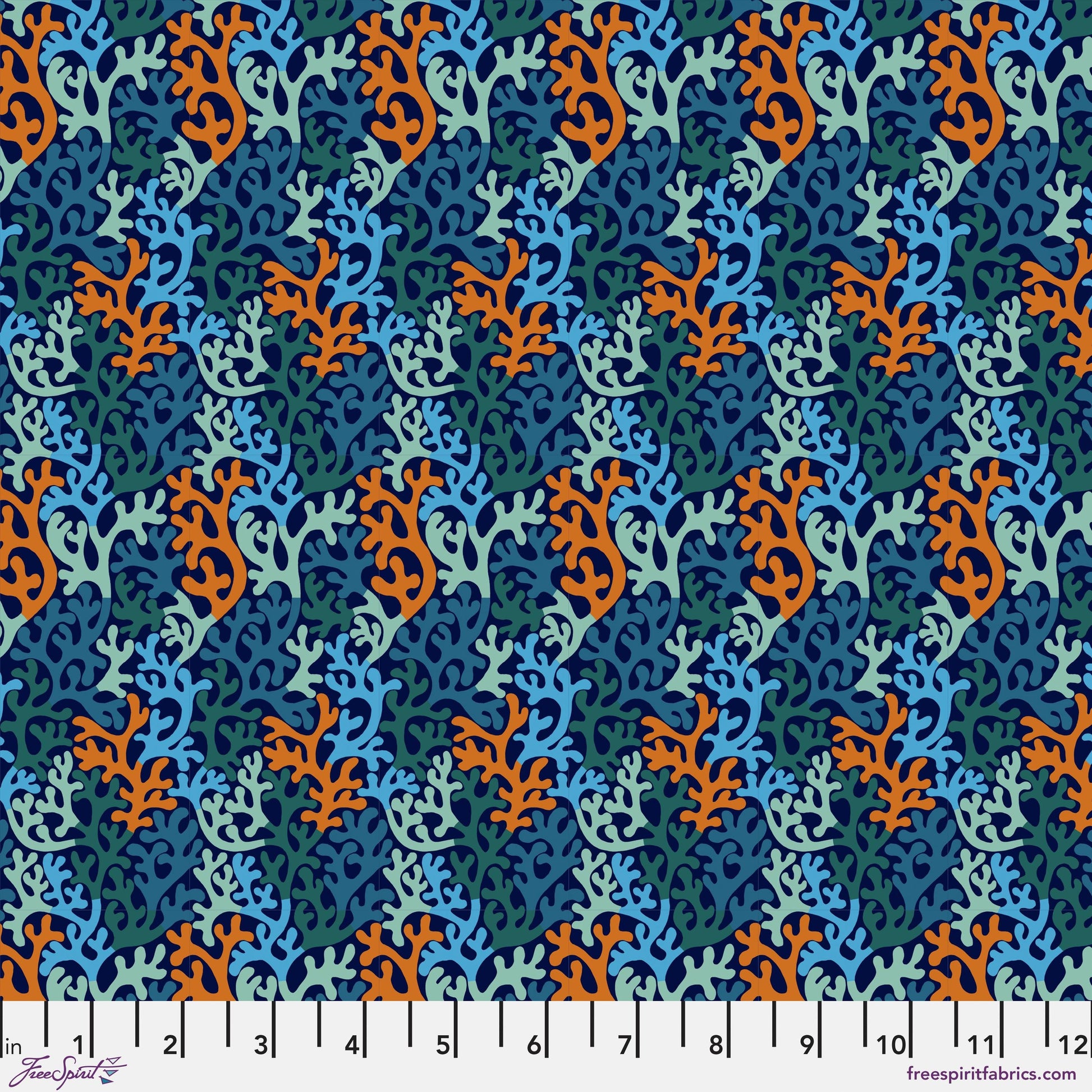 Seagrass Blue Rising Tide Monika Forsberg Freespirit Fabric Fabric Fetish