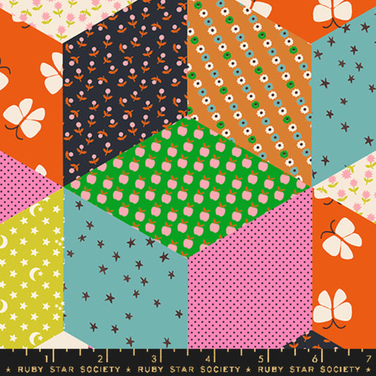 Tumbling Blocks Vivid Ooh Lucky Lucky Alexia Abegg Ruby Star Society Fabric Moda Fabric Fetish