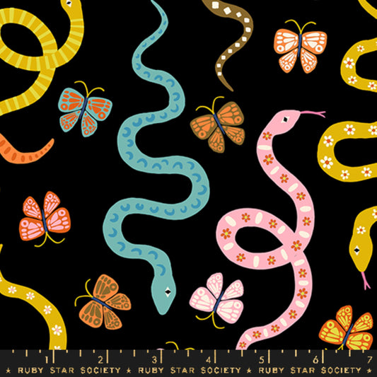 Garden Snake Black Ooh Lucky Lucky Alexia Abegg Ruby Star Society Fabric Moda Fabric Fetish