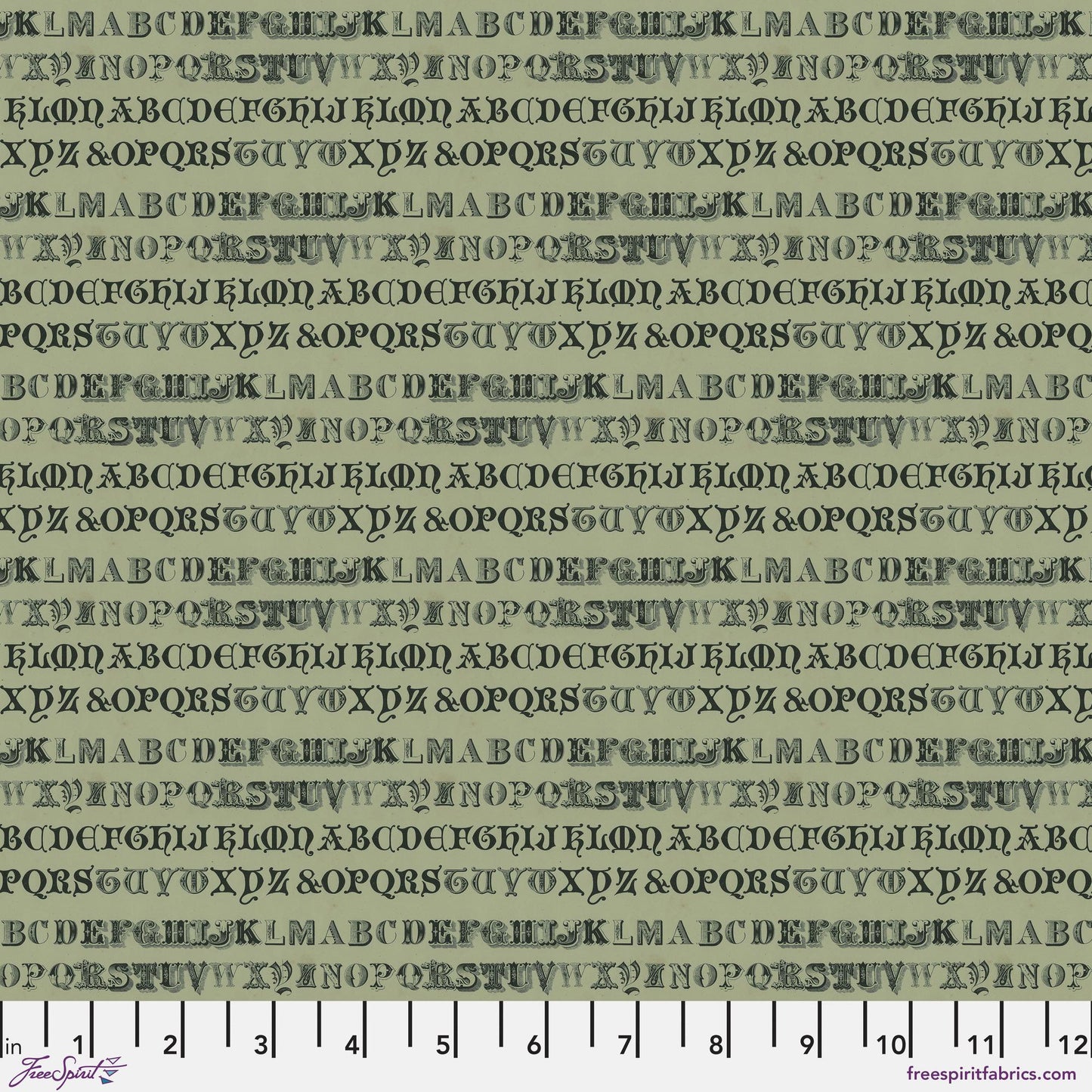 Typography Green Palette Green Tim Holtz 100% Quilters Cotton PWTH264 GREEN Fabric Fetish