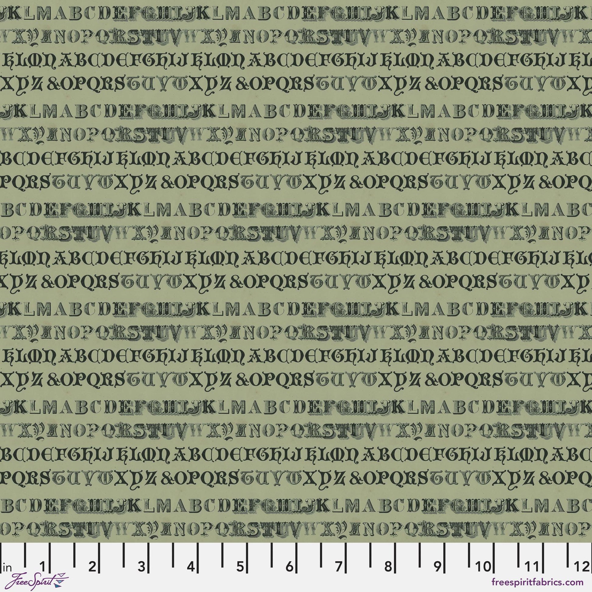 Typography Green Palette Green Tim Holtz 100% Quilters Cotton PWTH264 GREEN Fabric Fetish
