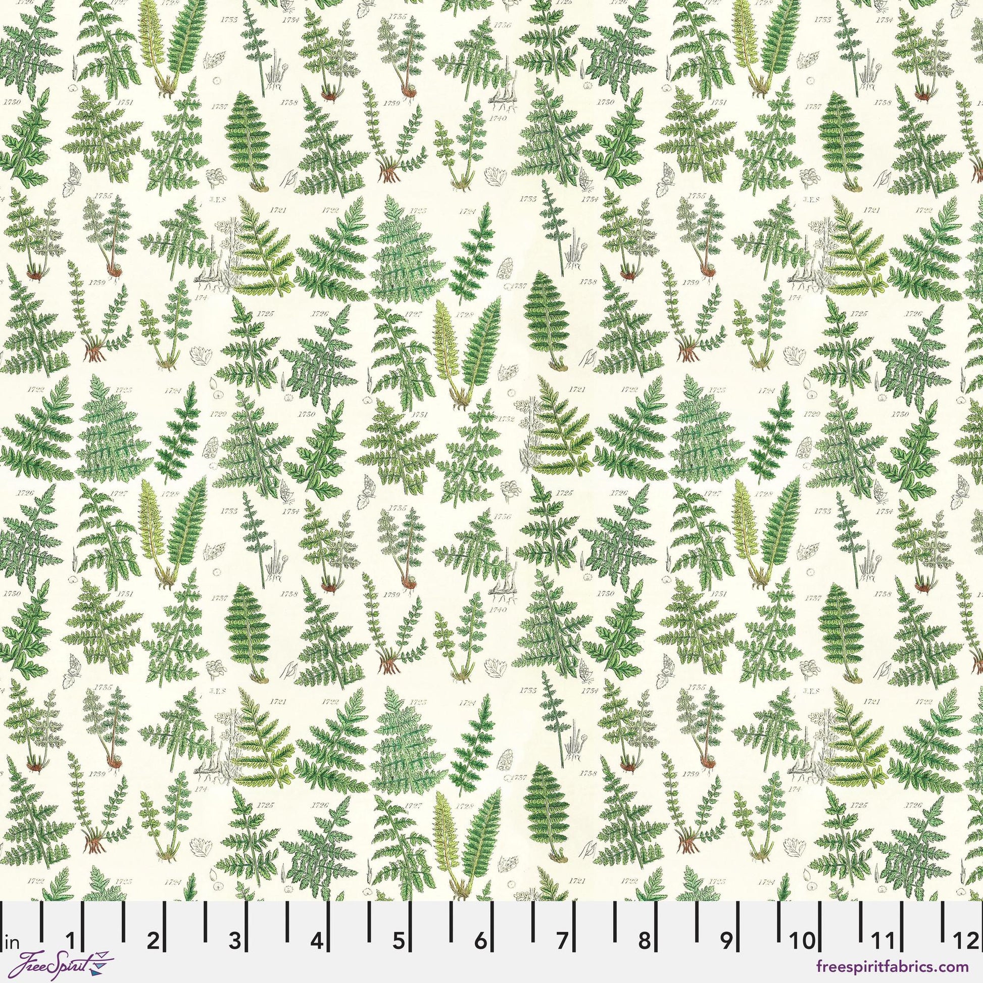 Ferns Green Palette Green Tim Holtz 100% Quilters Cotton PWTH265 GREEN Fabric Fetish