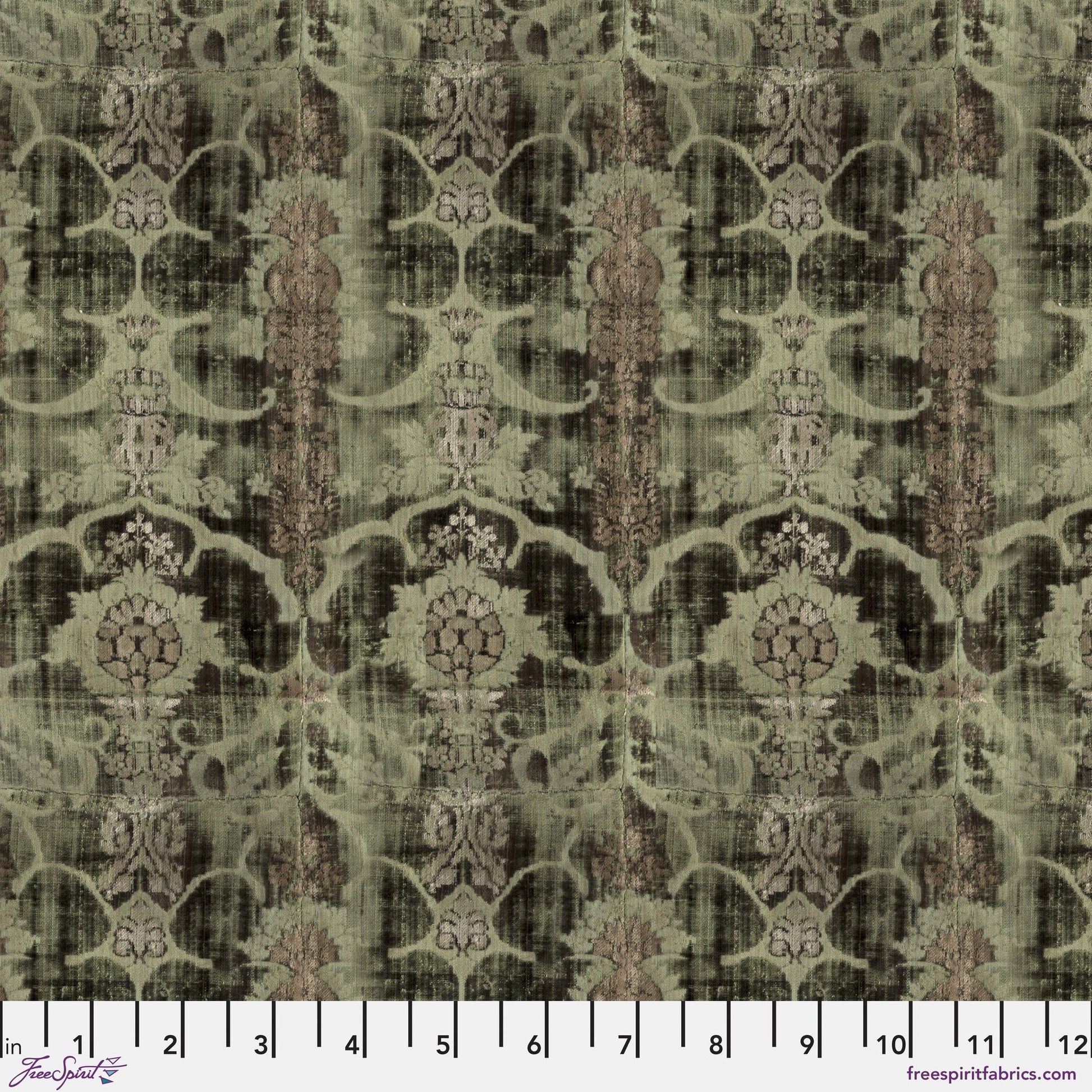 Tapestry Green Palette Green Tim Holtz 100% Quilters Cotton PWTH267 GREEN Fabric Fetish