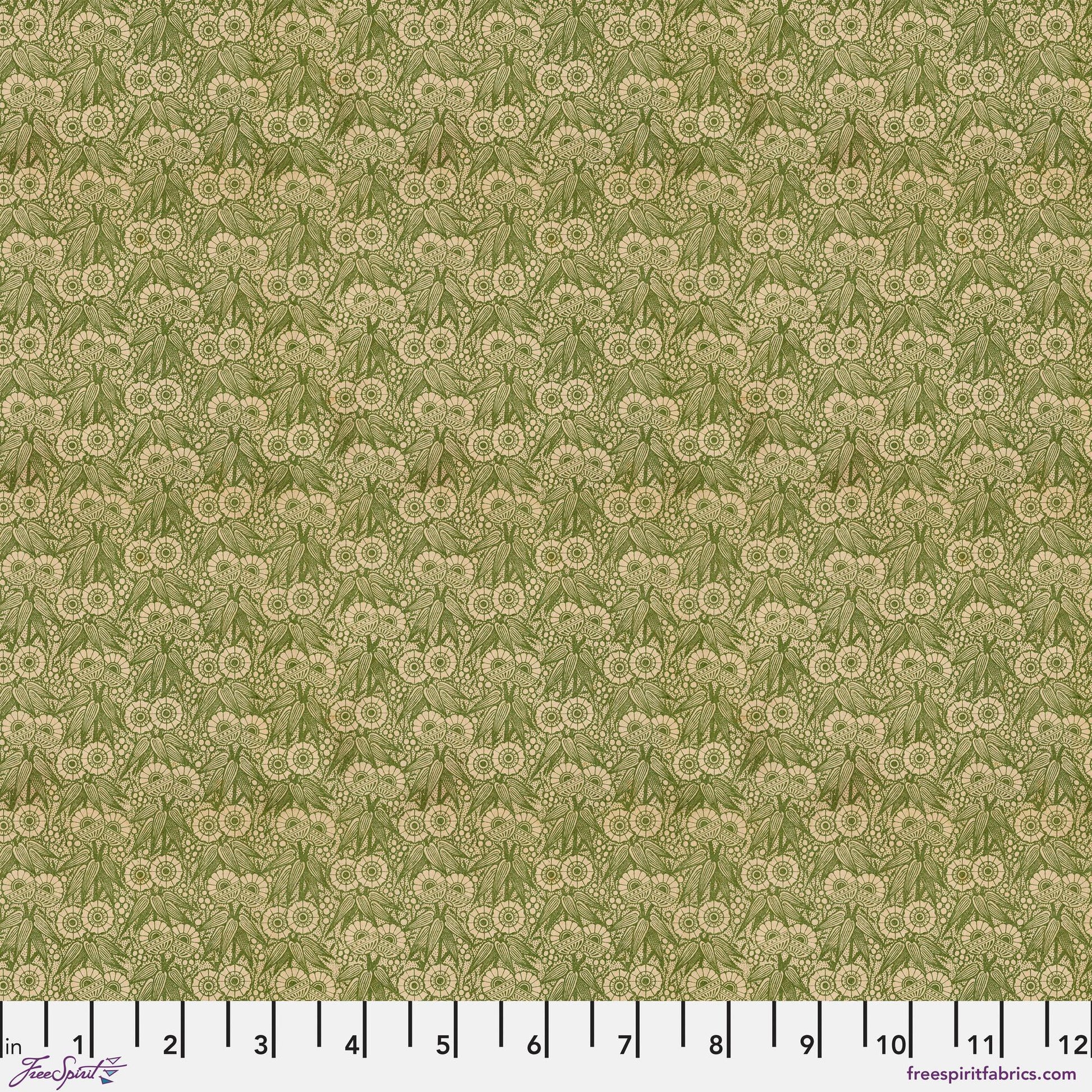 Tiny Print Green Palette Green Tim Holtz 100% Quilters Cotton PWTH268 GREEN Fabric Fetish
