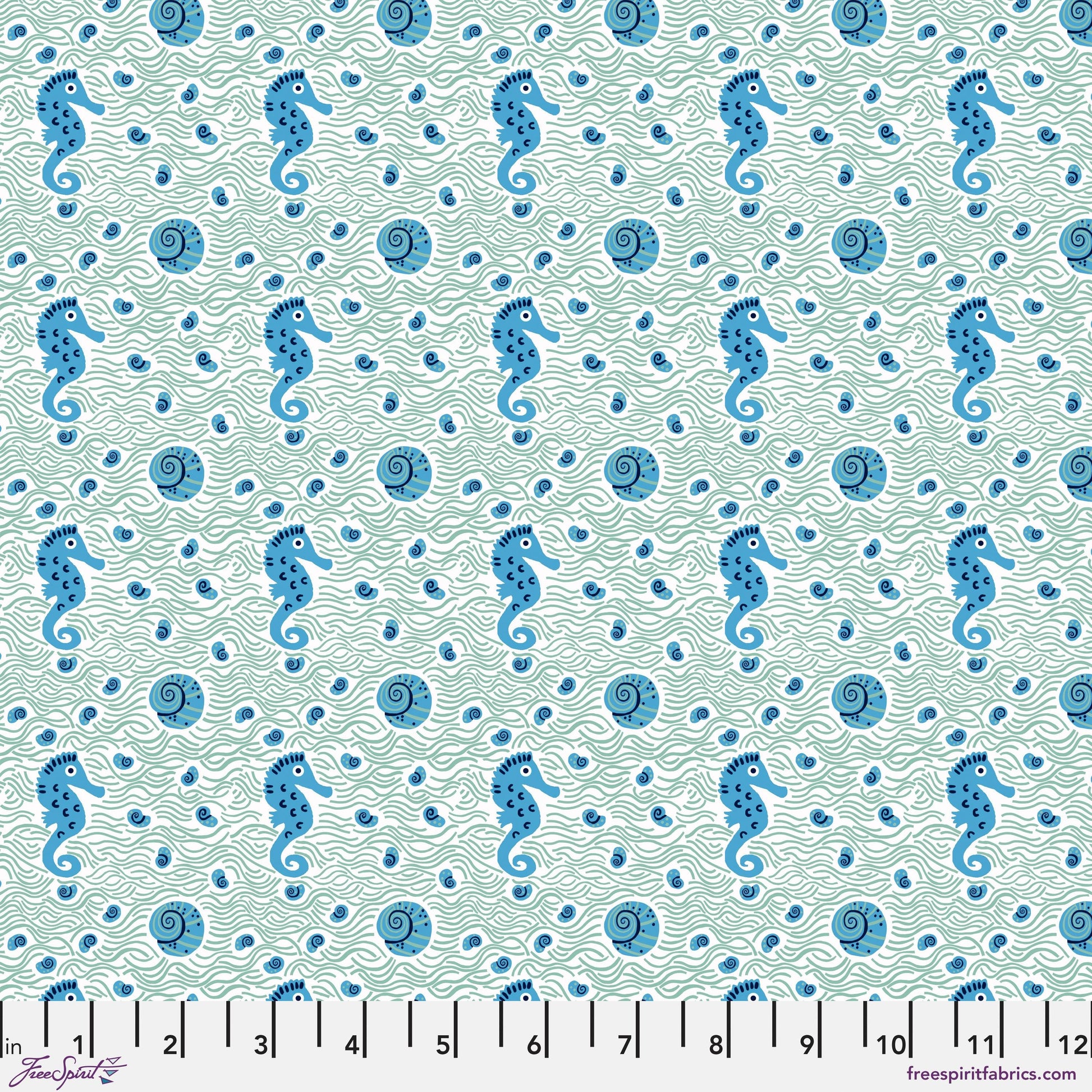 Shallows Mint Rising Tide Monika Forsberg Freespirit Fabric Fabric Fetish