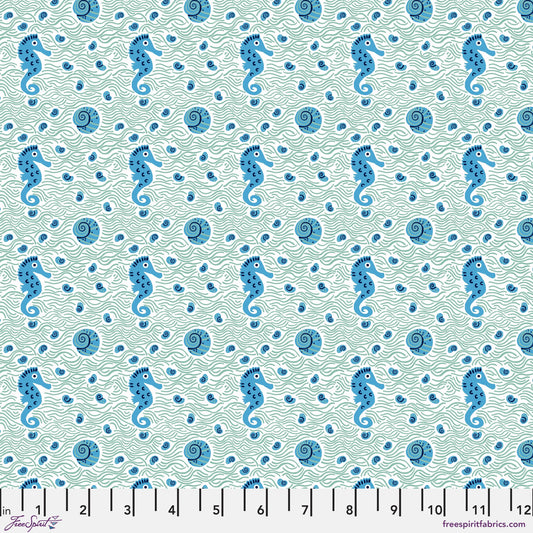 Shallows Mint Rising Tide Monika Forsberg Freespirit Fabric Fabric Fetish