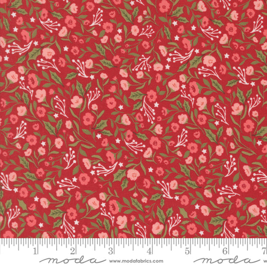 Christmas Posies Cranberry Berry and Pine Lella Boutique Fabric Fetish