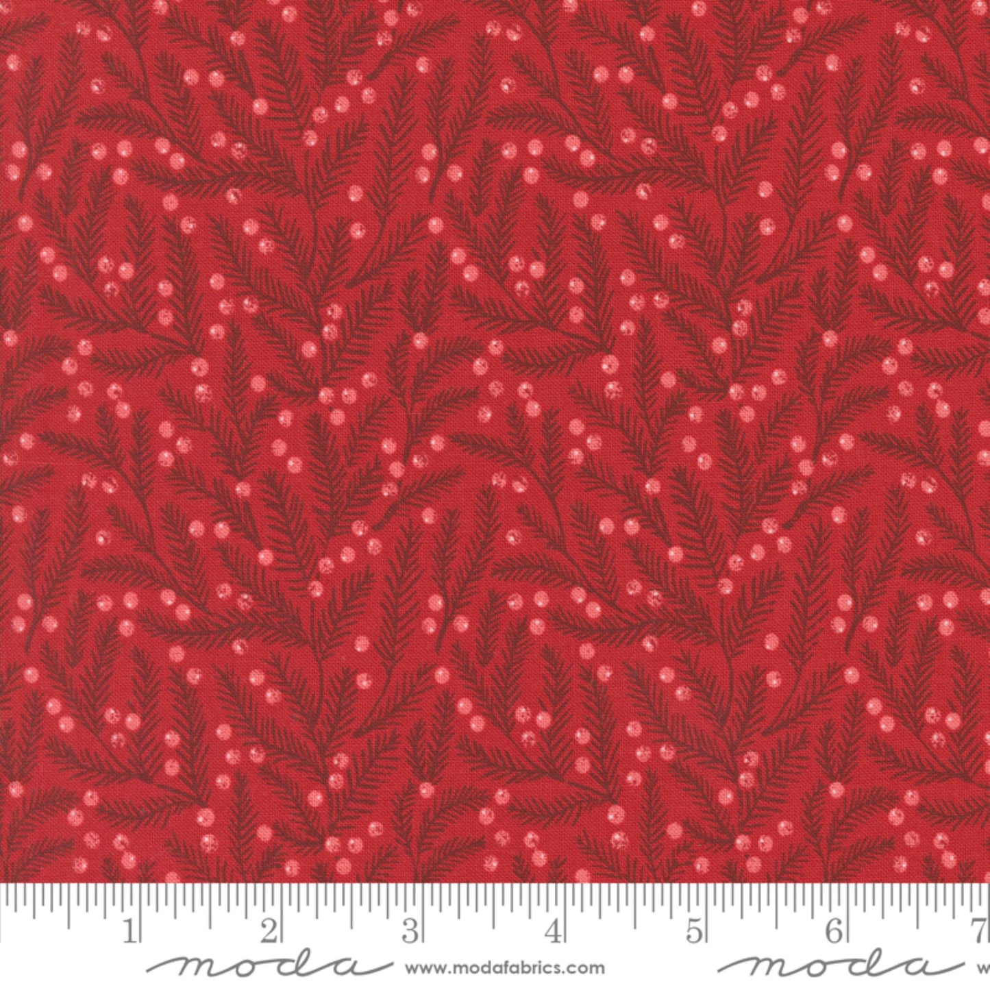 Pine Needles Cranberry Berry and Pine Lella Boutique Moda Fabric Fetish