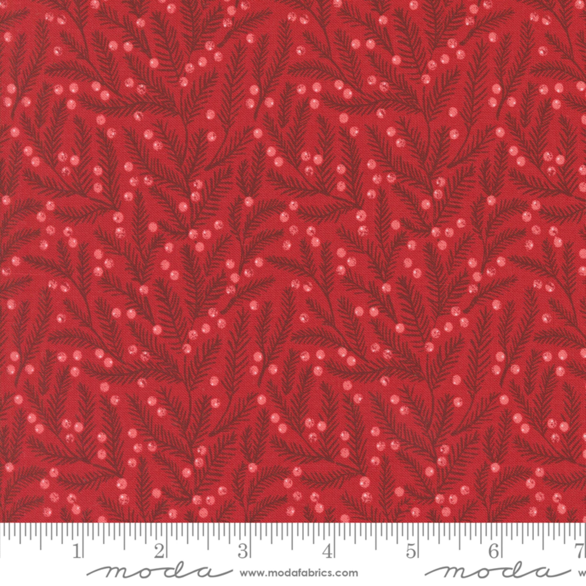 Pine Needles Cranberry Berry and Pine Lella Boutique Moda Fabric Fetish