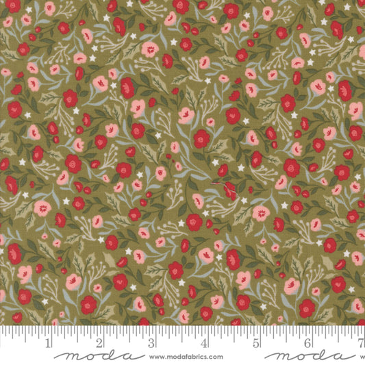 Christmas Posies Sage Berry and Pine Lella Boutique Moda Fabric Fetish
