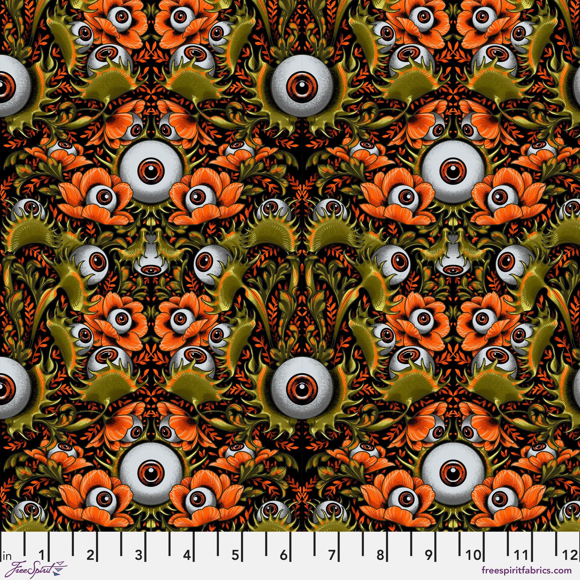 Venus Eye Trap Orange Costumes & Cobwebs Club Hauer Rachel Hauer Freespirit Fabrics Fabric Fetish