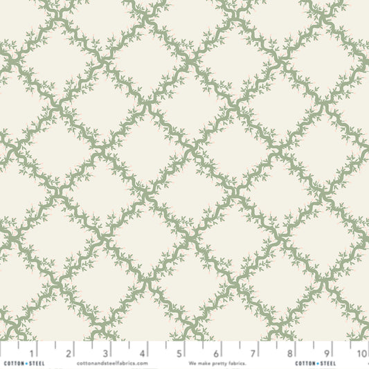 Lattice Cream Dahlia Anna Bond Rifle Paper Co Cotton + Steel Fabric Fetish