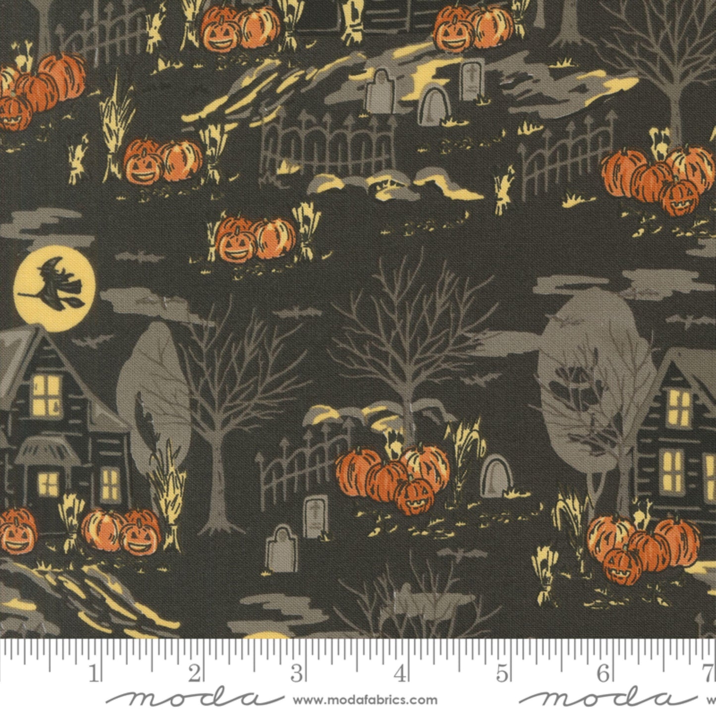 Haunted Forest Charcoal Home Sweet Haunt Stacy Iest Hsu Moda Fabric Fetish