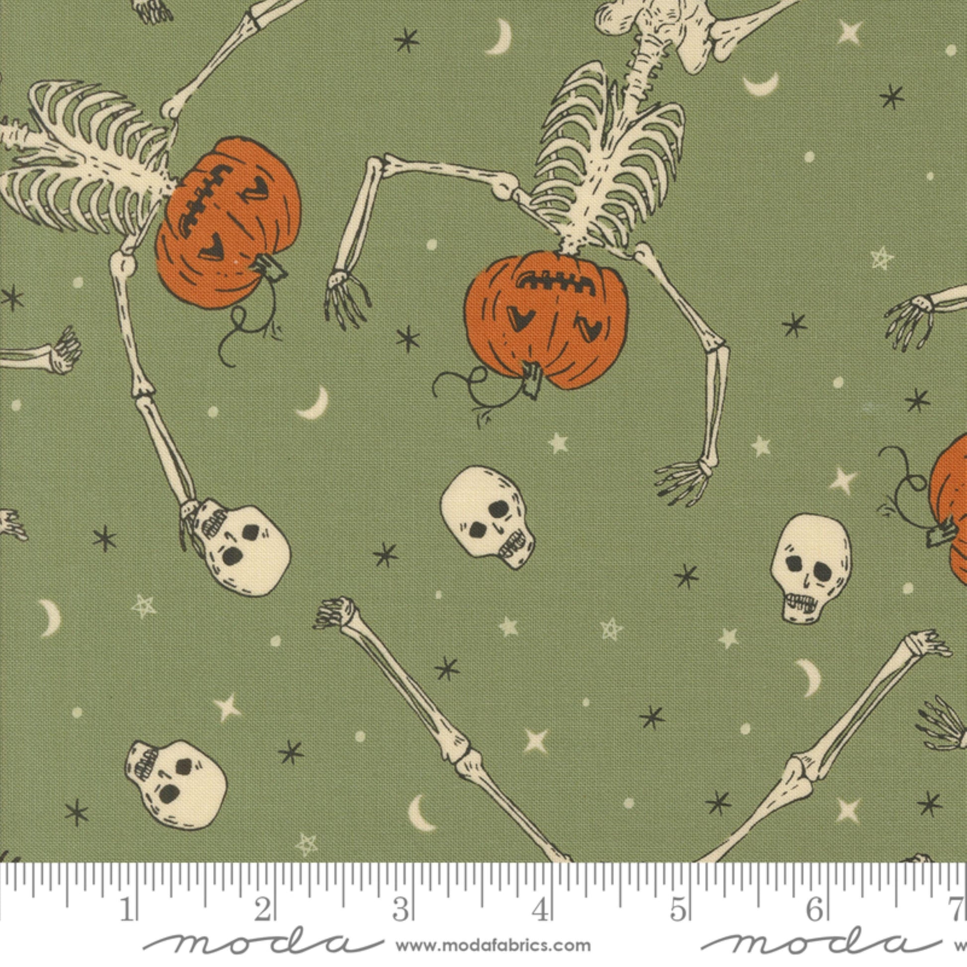 Dancing Pumpkins Moss Home Sweet Haunt Stacy Iest Hsu Moda Fabric Fetish