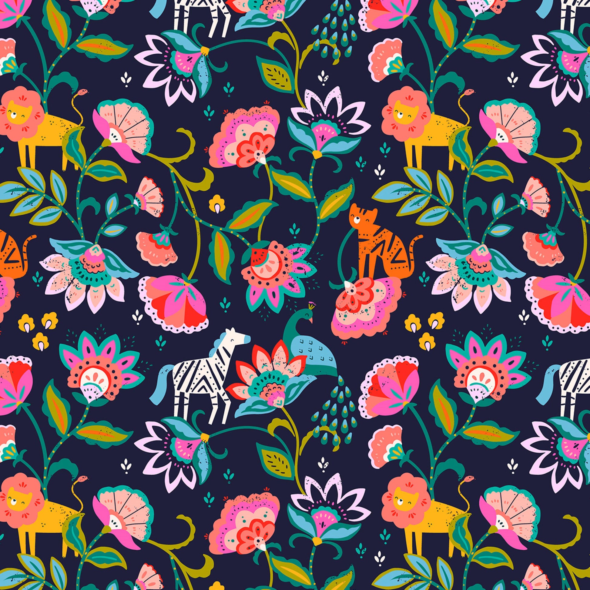 Jungle Floral Indian Summer Nina Ghataora Dashwood Studio Fabric Fetish