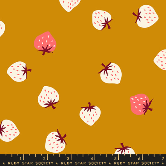 Strawberry Toss Butterscotch Strawberry Kimberly Kight Ruby Star Society Moda Fabric Fetish