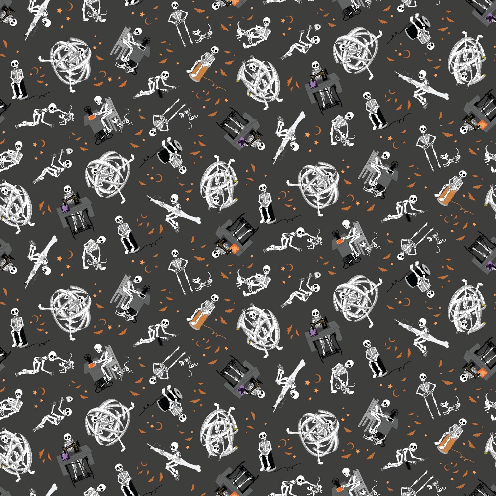 Mr. Bones Gray Mr. Bones Sews Kimberlee Peers Moore Figo Fabrics Fabric Fetish