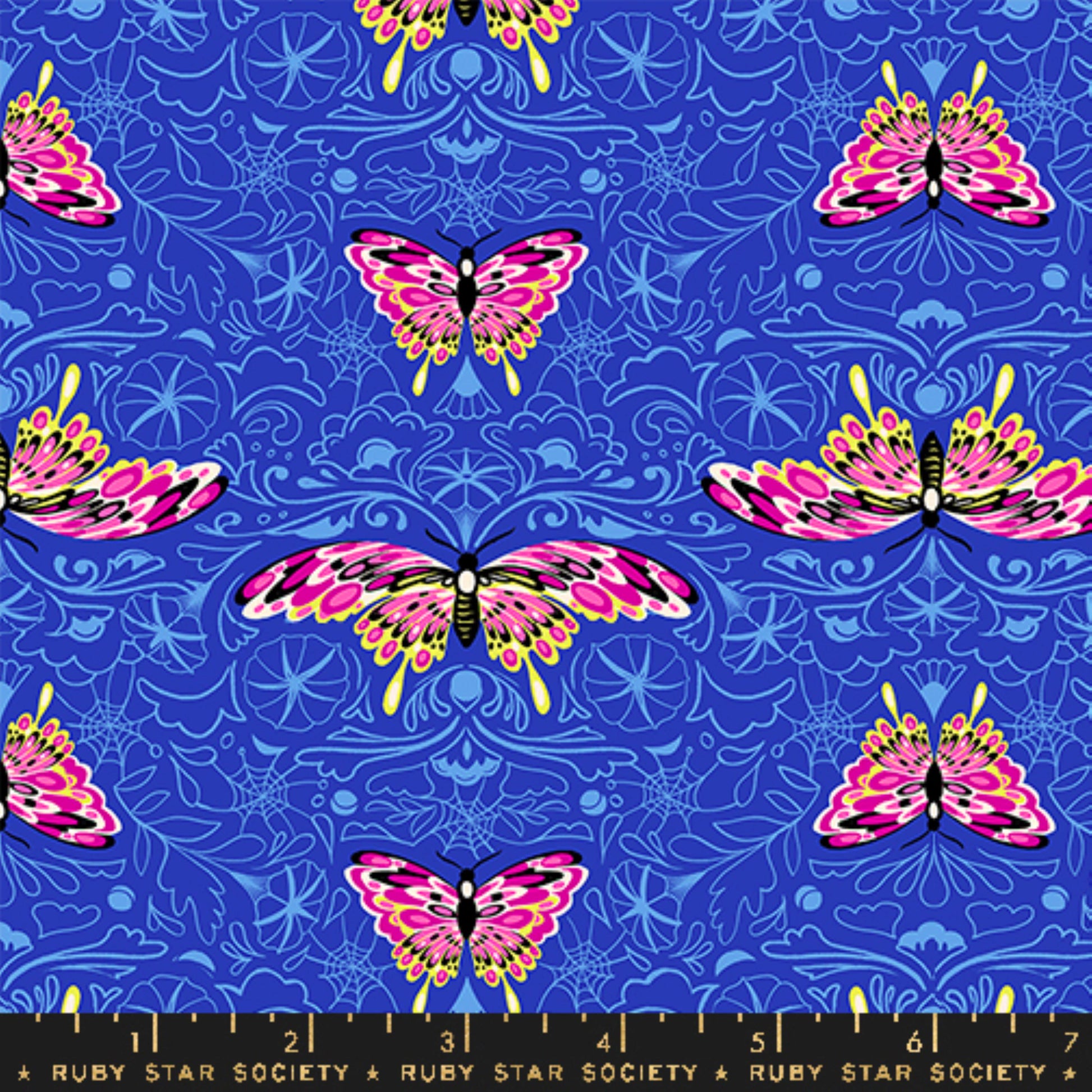 Morning Moth Blacklight Glow Garden Sarah Watts Ruby Star Society Moda Fabric Fetish