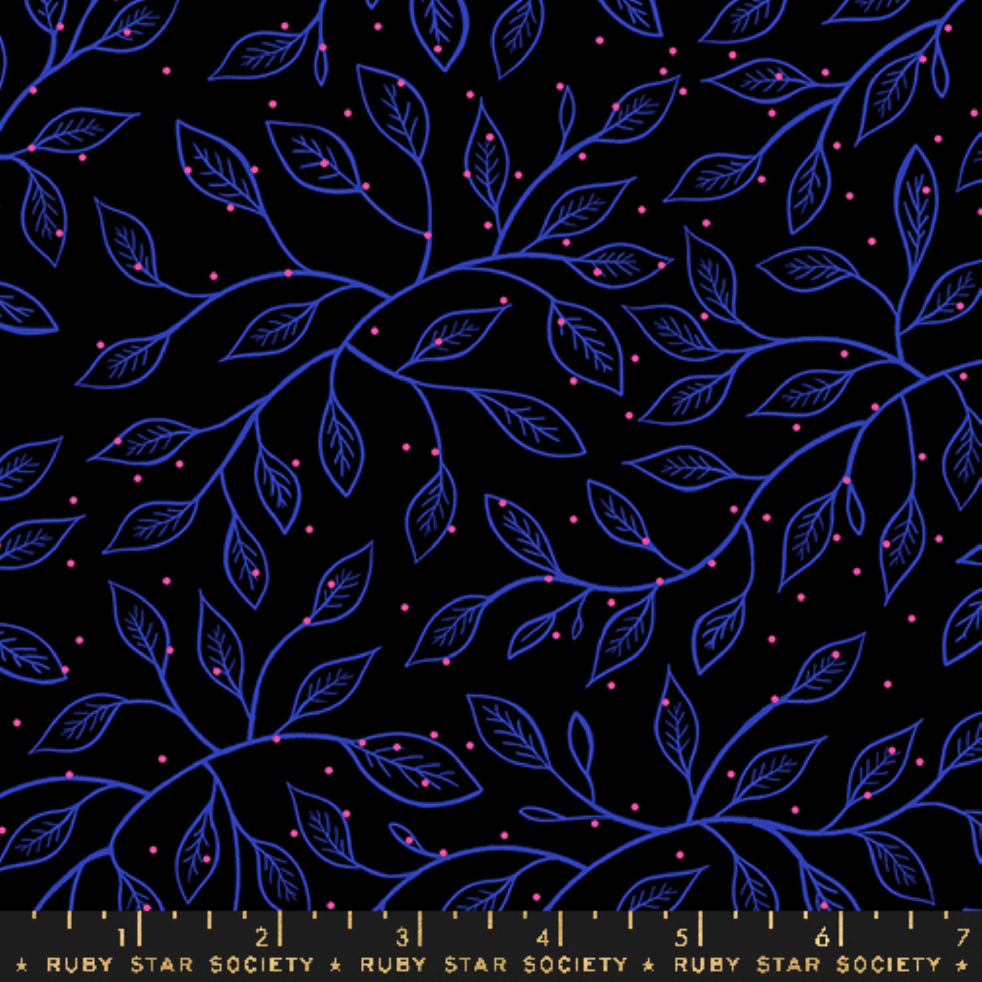 Wandering Vine Black Glow Garden Sarah Watts Ruby Star Society Moda Fabric Fetish