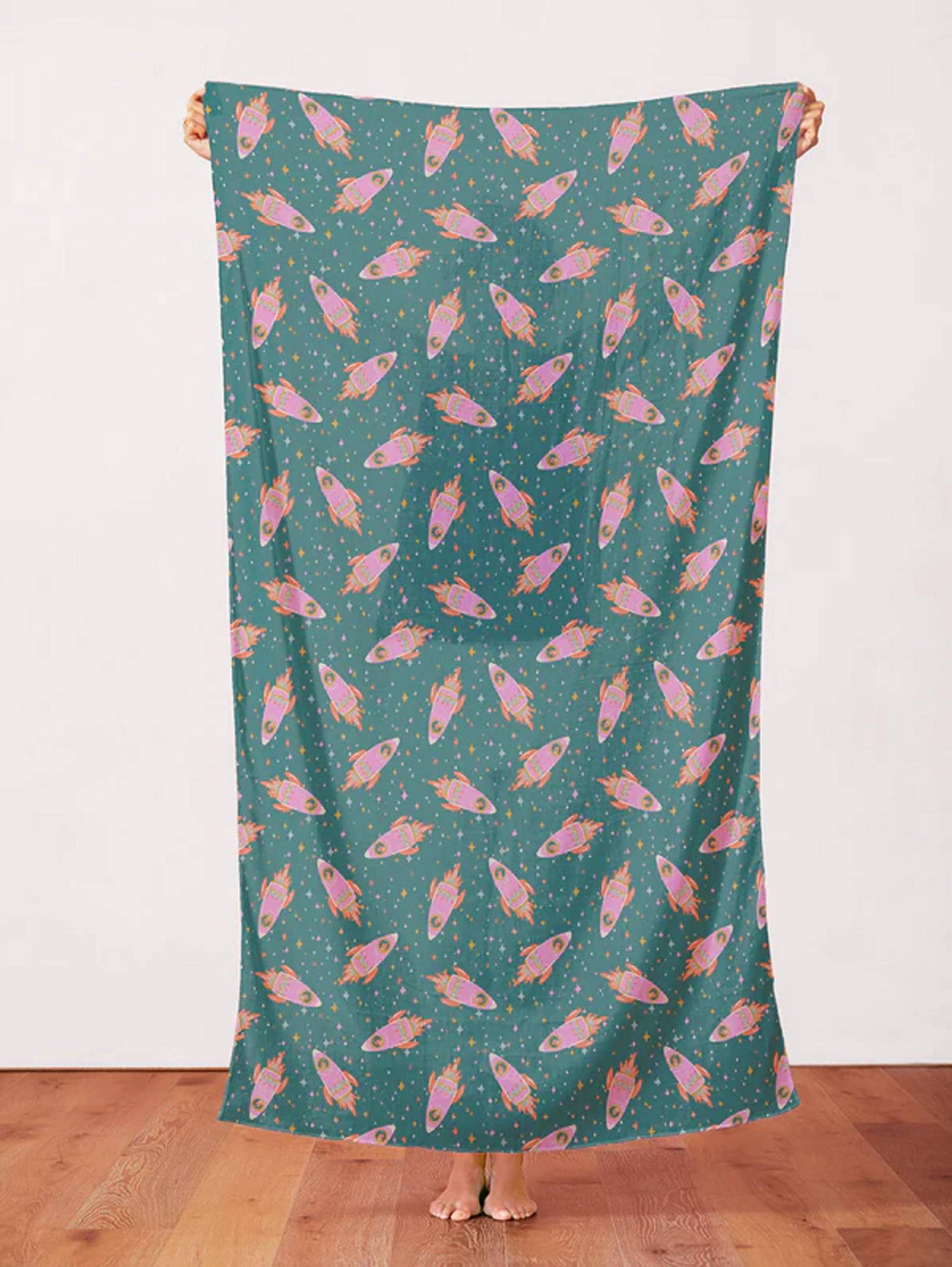 Rockets Sweet - Dino Daydreams - Iris + Sea - Paintbrush Studio Fabric