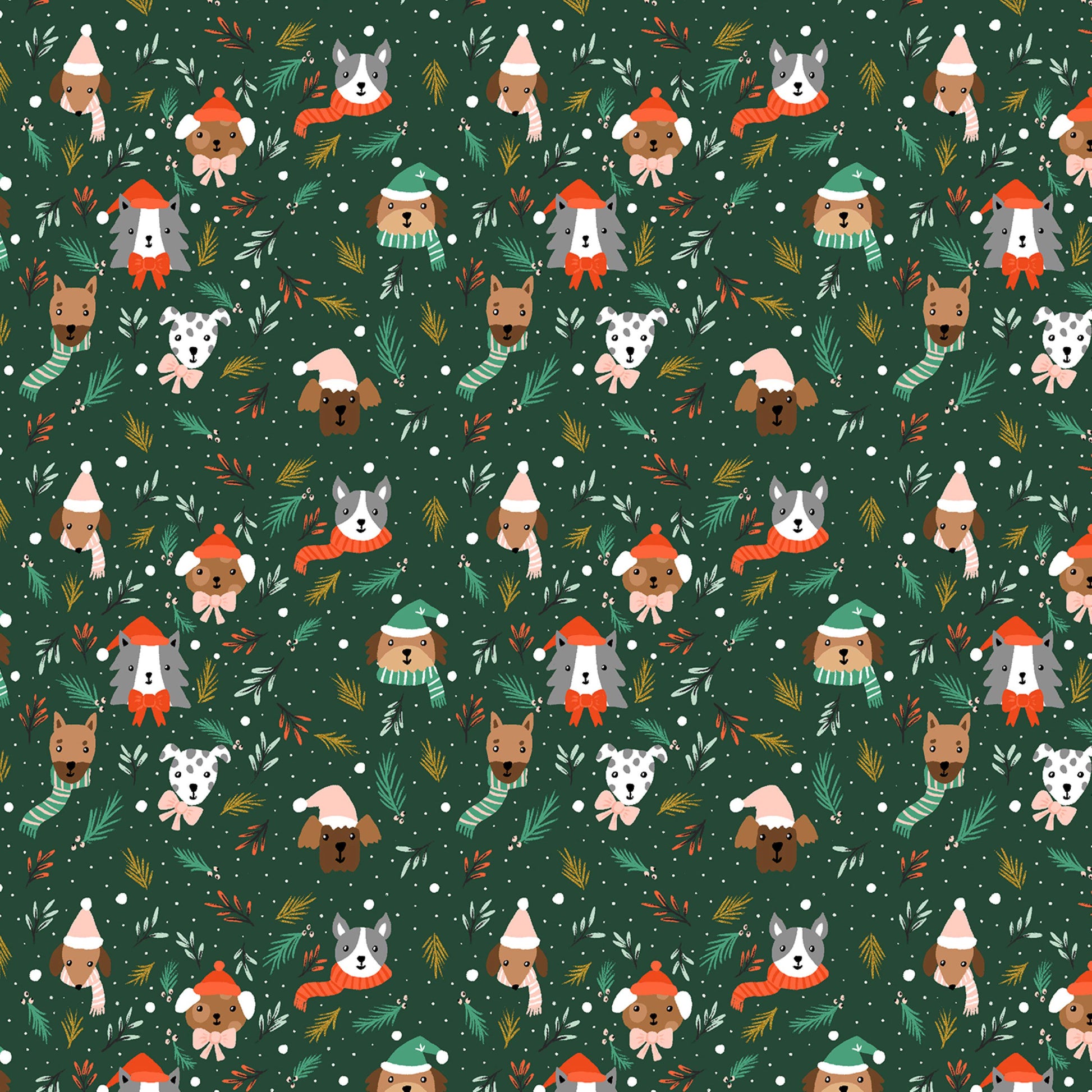Barkmas Tree Hunter METALLIC Merry Pawmas Dominika Godette Cotton + Steel Fabric Fetish