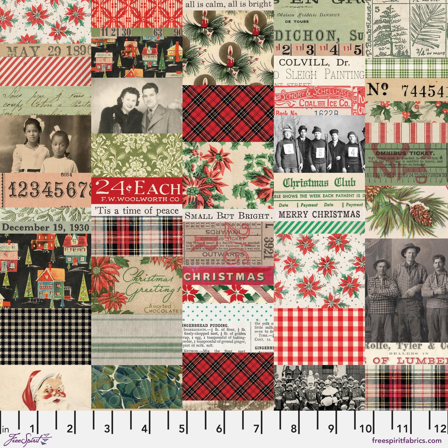 Collage Christmas Palette Seasonal Tim Holtz Freespirit Fabrics Fabric Fetish