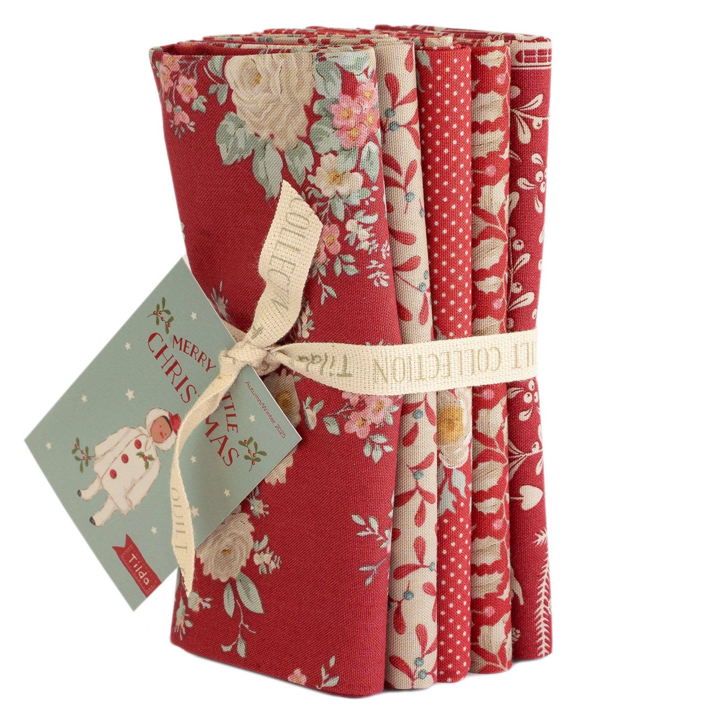 Merry Little Christmas 5 Piece Fat Quarter Bundle Red - Tilda Fabrics
