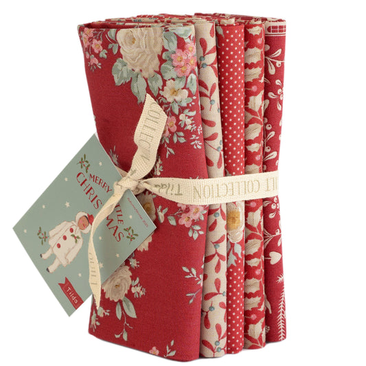 Merry Little Christmas 5 Piece Fat Quarter Bundle Red - Tilda Fabrics