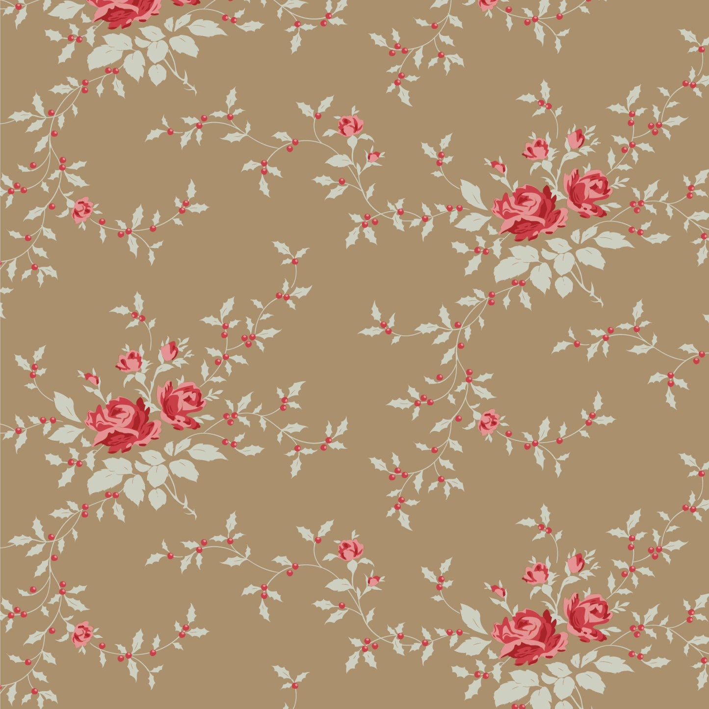 Noel Taupe Blender Merry Little Christmas Tilda Fabric Tone Finnanger Fabric Fetish